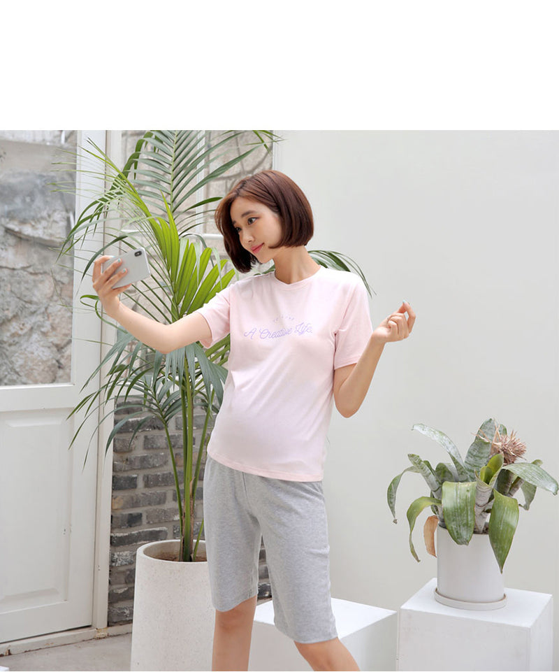 Simple 1/2 Length Over-knee Shorts with Yoga Waistband