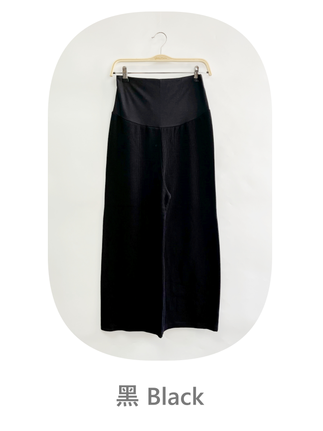 Ribbed Knit Wide-leg Pants