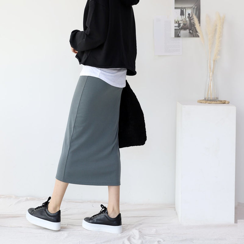 Stretch Midi Skirt