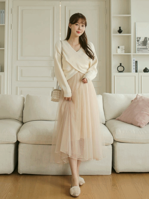 Elegant Mesh Dress Set