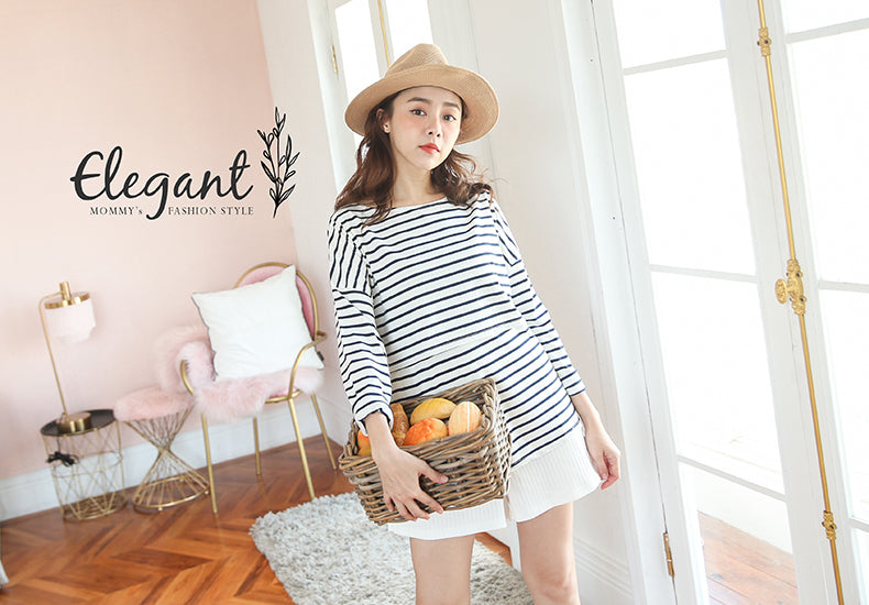 Basic Striped Nursing Top