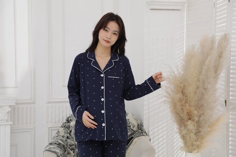 點點圖案可調腰圍長䄂哺乳套裝