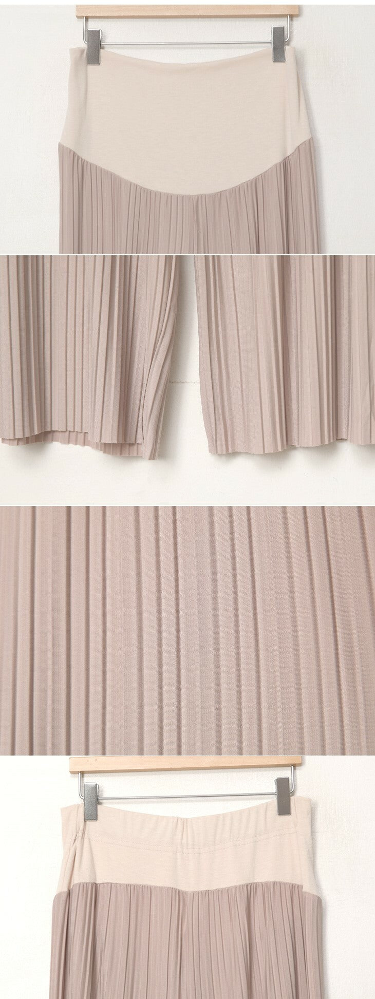 Solid Pleated Stretched Wide-Leg Pants