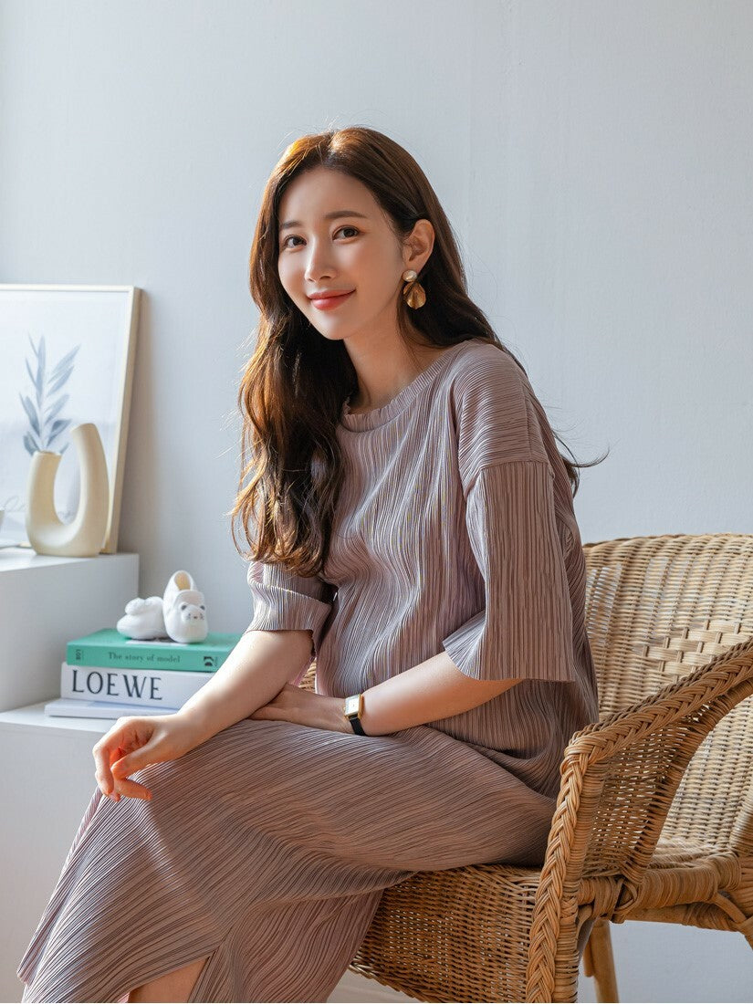 Pleated Midi Dress