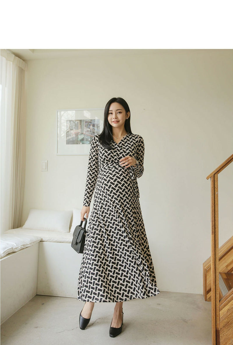 Woven Pattern Side Tie Dress