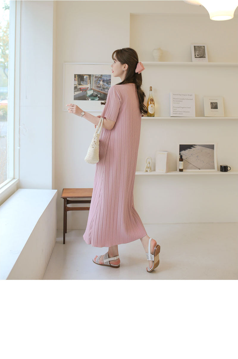 Plain Rib Maxi Dress
