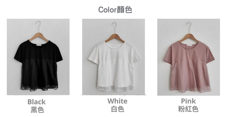 Cotton Chiffon Patchwork Short Sleeve