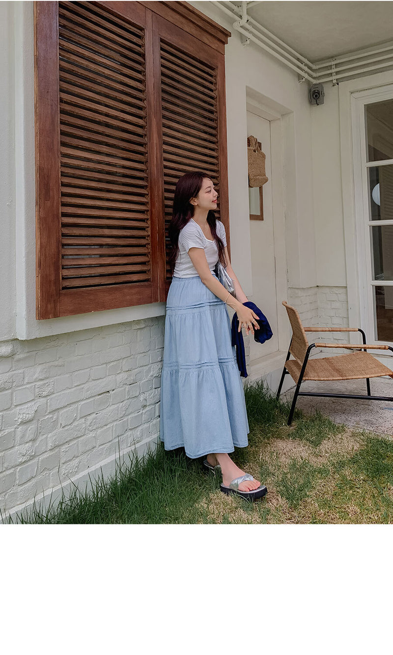 Denim Layered Skirt