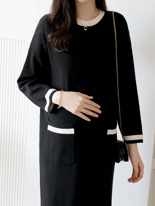 Color Block Knitted Dress