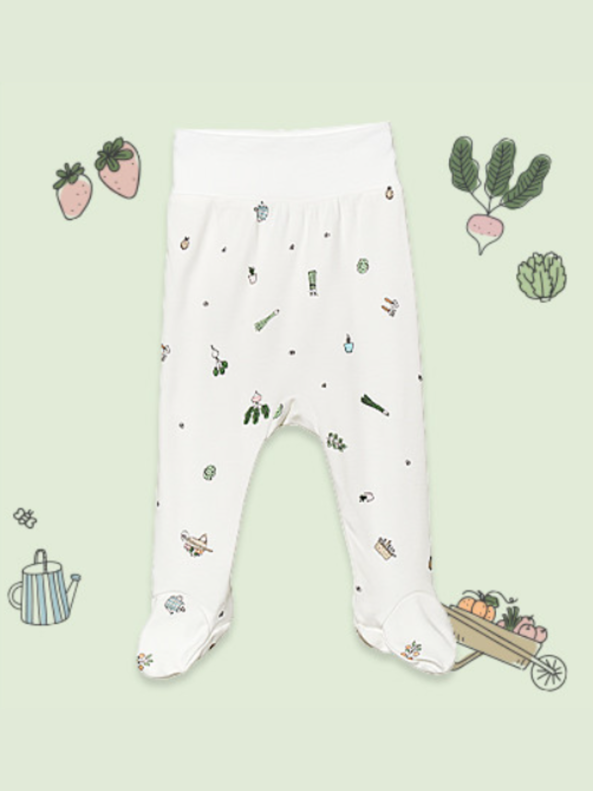 Footed Pants-Yummy Veggie (All Seasons)