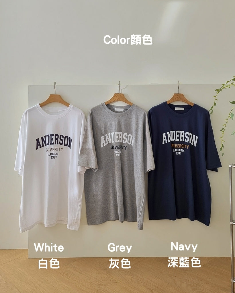 棉質英文字Anderson短袖寬鬆上衣