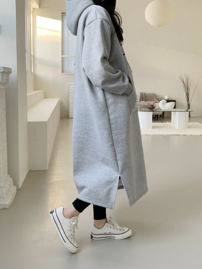 Printed Brushed Hooded Dress