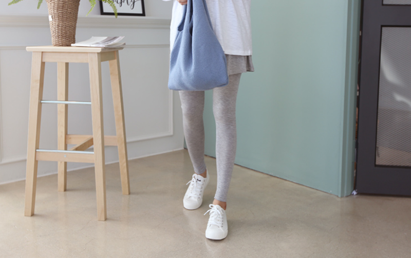 柔軟傘形假兩件短裙托腹Leggings