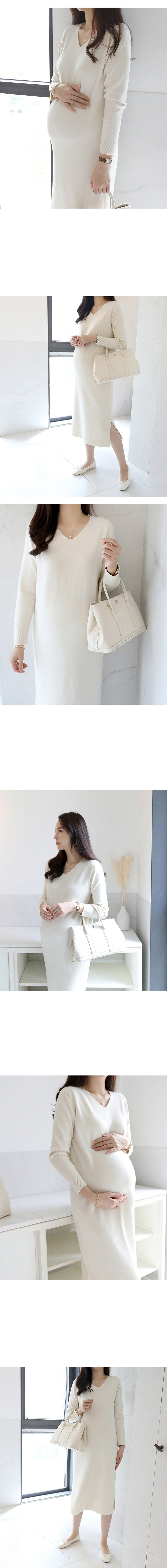 V Neck Knitted Dress