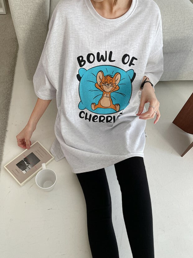 Relaxed Cute Jerry Printed Top