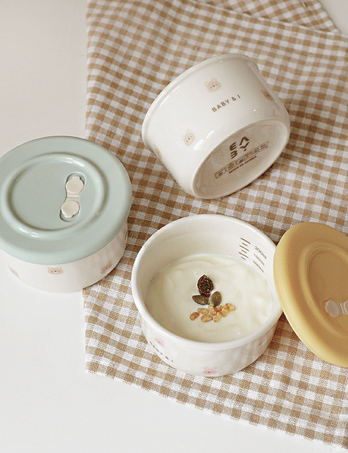 KRDY161 Korea Baby&I Porcelain Baby Food Storage Container (2 Colors)
