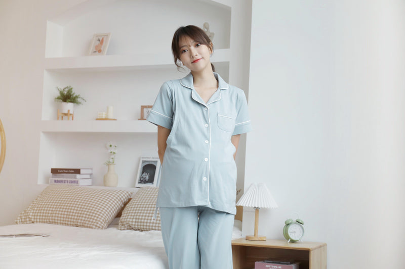 Nursing Pajama Set with Adjustable Waistband