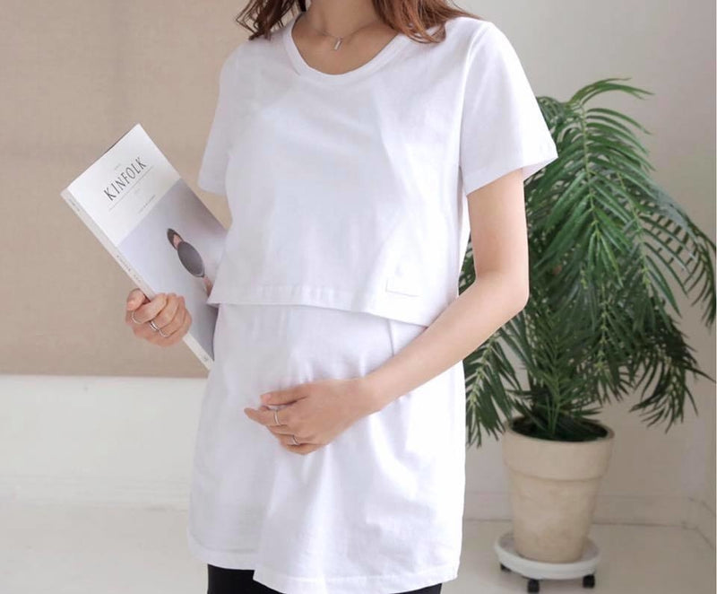 Cotton Pure Color Nursing Top