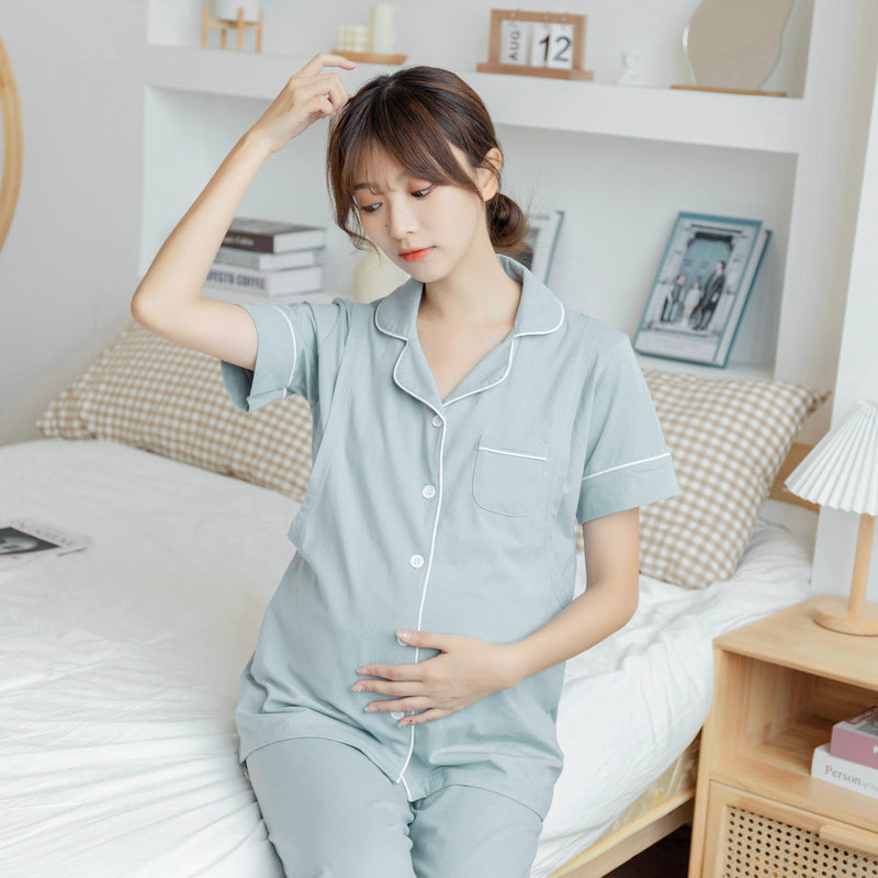 Nursing Pajama Set with Adjustable Waistband