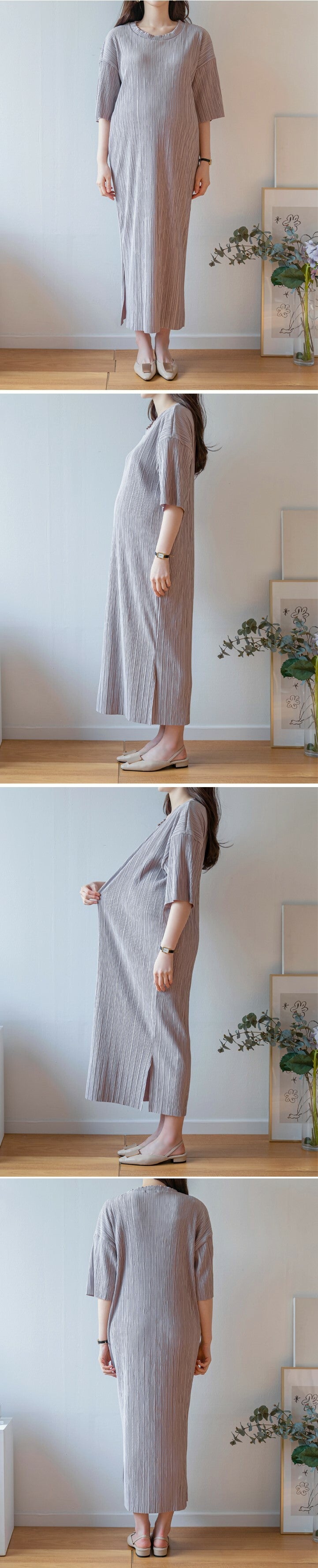 Pleated Midi Dress
