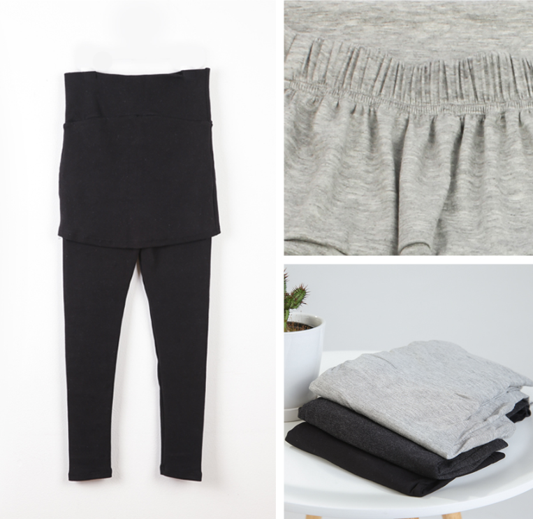 KRMD706 韓國 Mom's day 高級優質9分托腹短裙Leggings (3色)♡ [孕婦緊身褲/下裝]