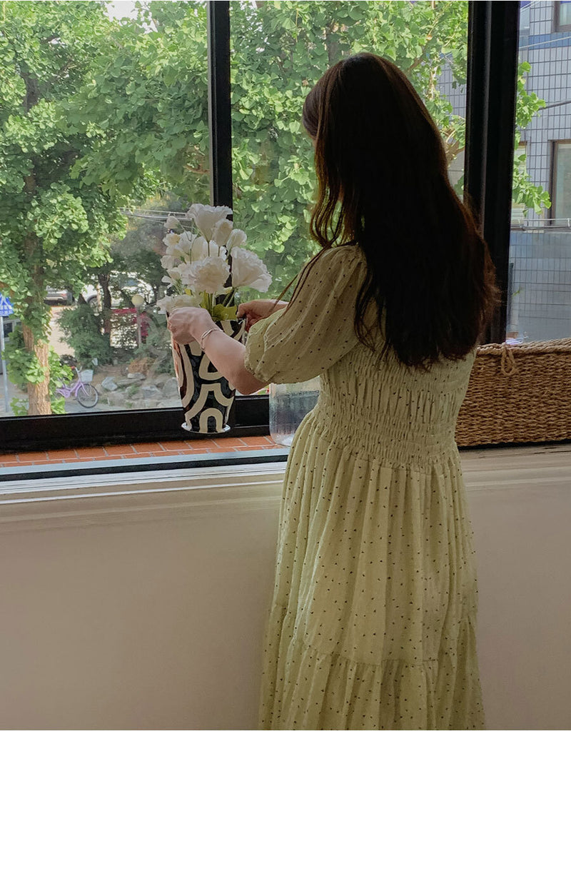 Greenery Smock Maternity Dress