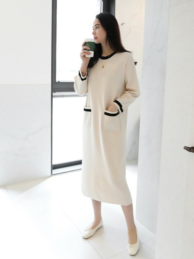 Color Block Knitted Dress