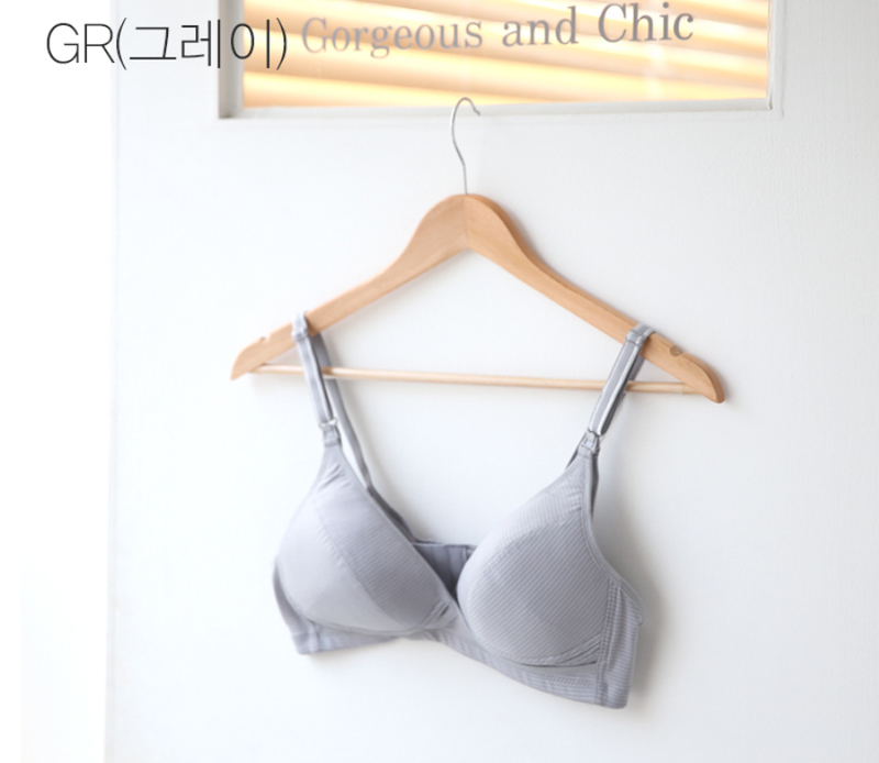 KRMD402 Korea Mom's day Breathable Stripe Bra (2 Colors)[Maternity/Nursing Bra]