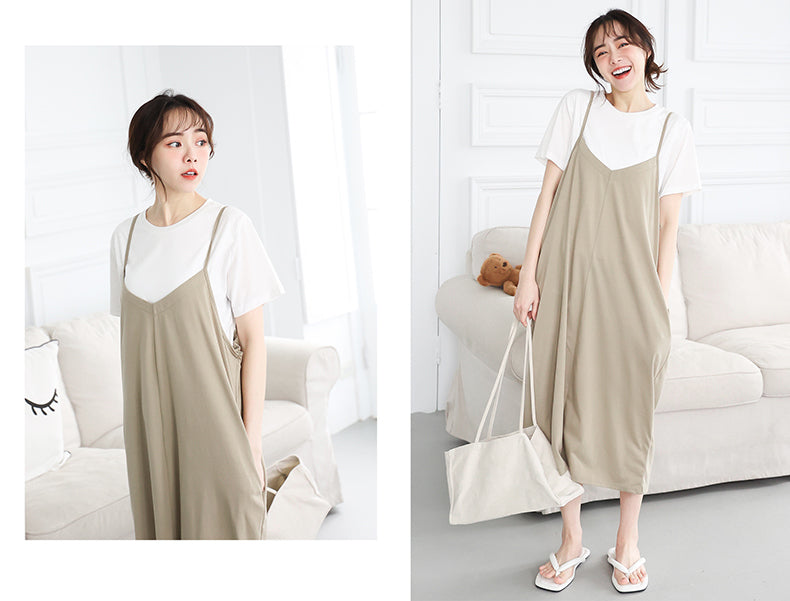 Cotton Nursing Top with Strap Dress