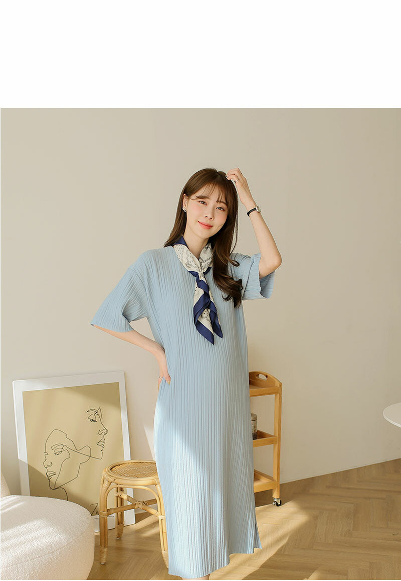 Simple Pleated Midi Dress