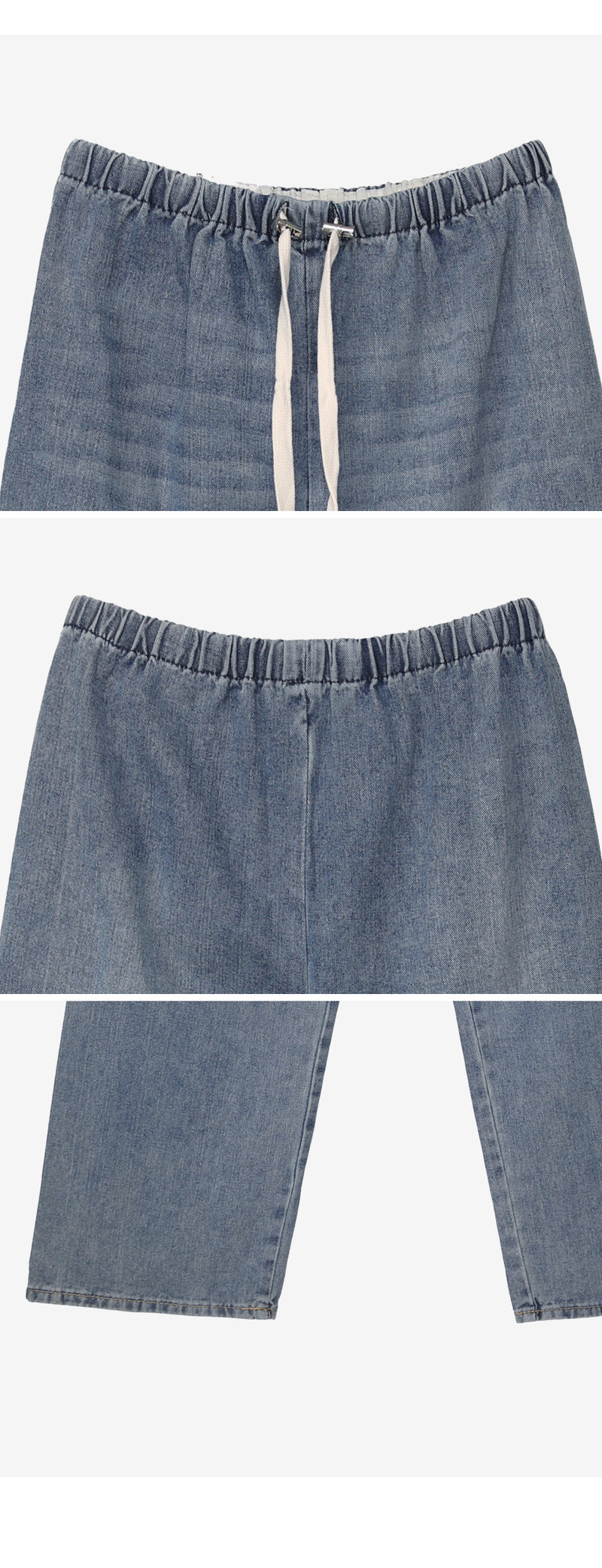 Drawstring Wide-Leg Denim