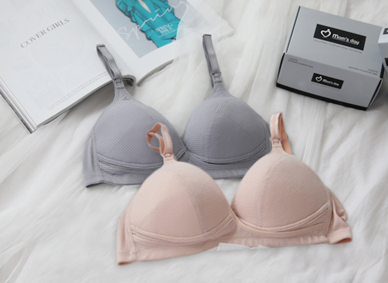KRMD402 Korea Mom's day Breathable Stripe Bra (2 Colors)[Maternity/Nursing Bra]