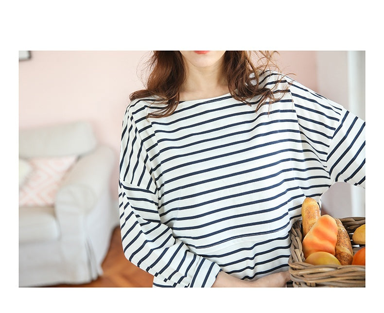Basic Striped Nursing Top