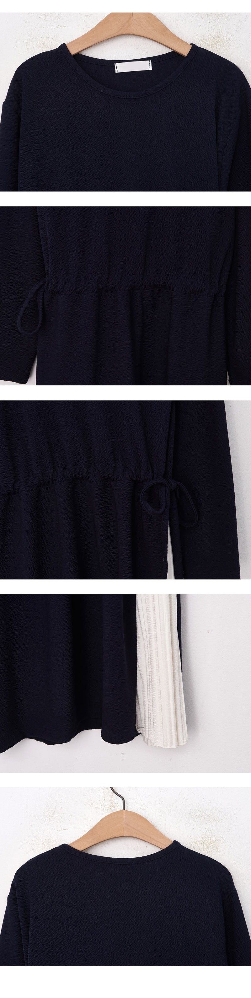 Two-Tone Drawstring Dress