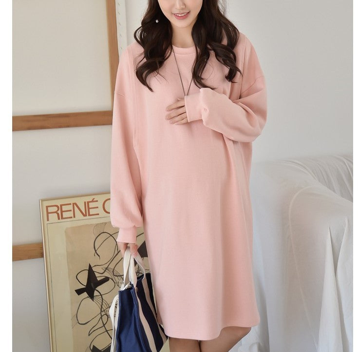 Plain Nursing Sweatshirt Dress