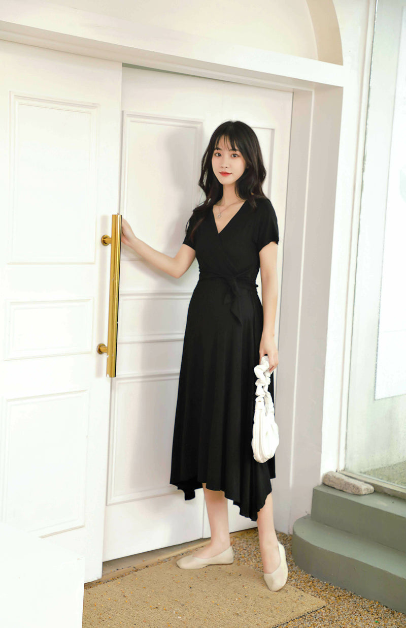 V-Neckline Wrap Dress