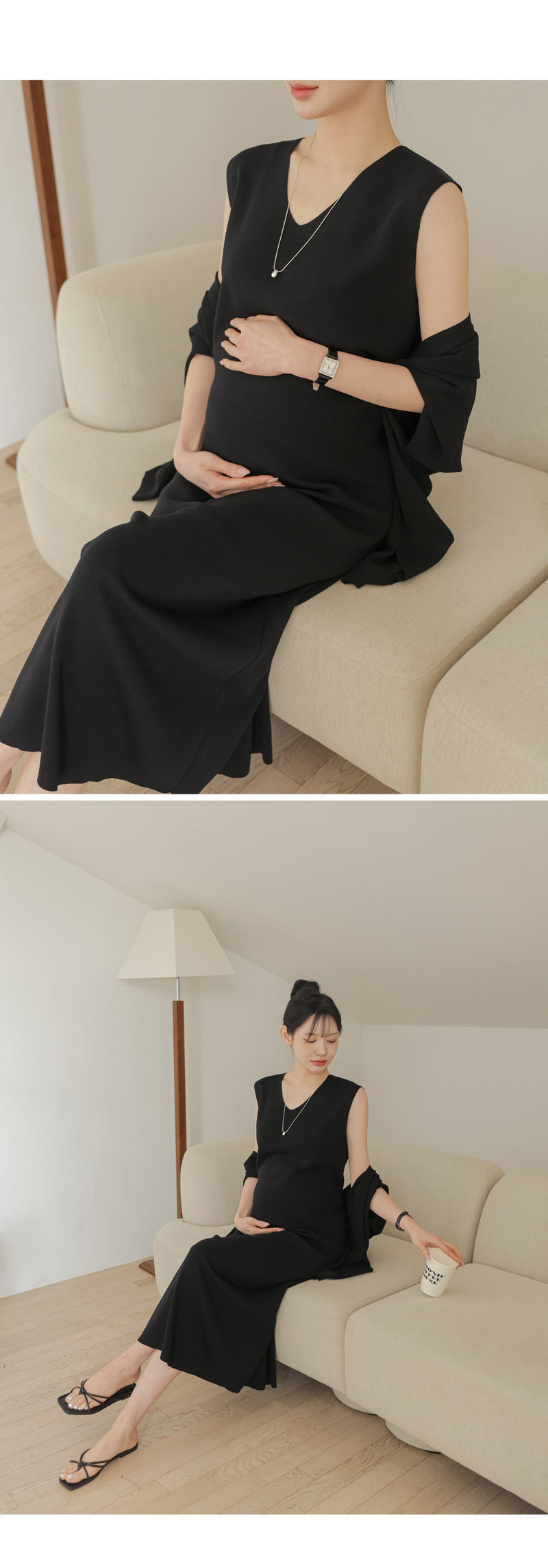 Cooling Knit Shawl Cardigan Dress Two Piece Set