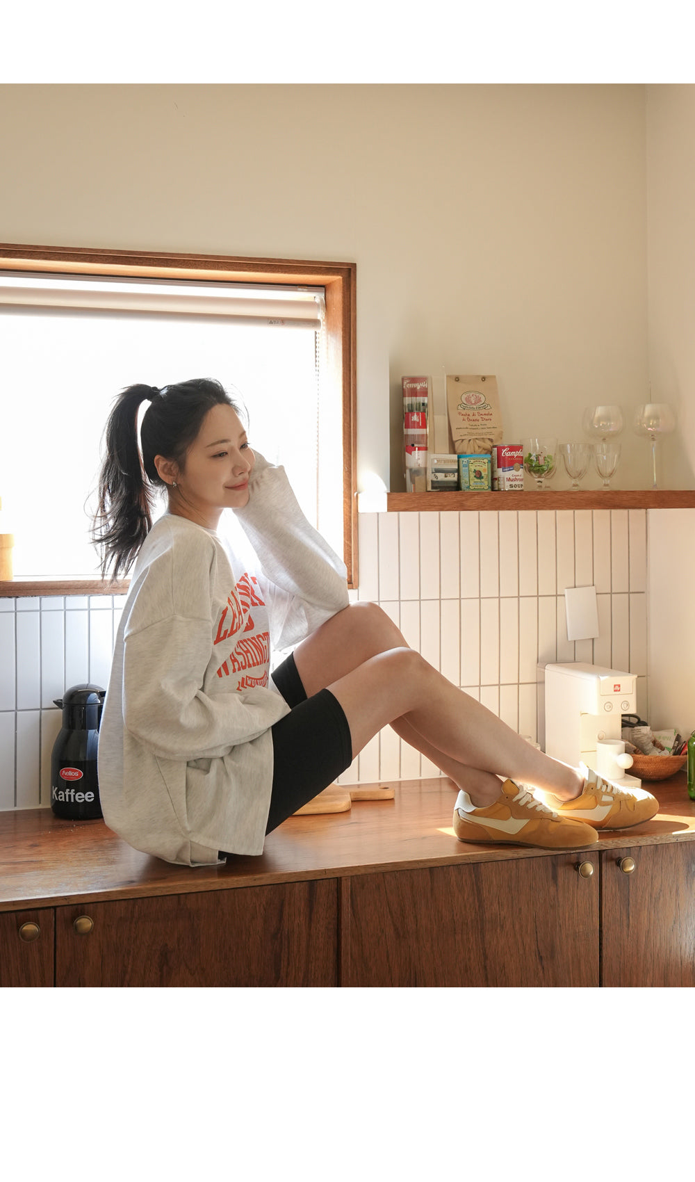 華盛頓寬鬆長袖孕婦T恤
